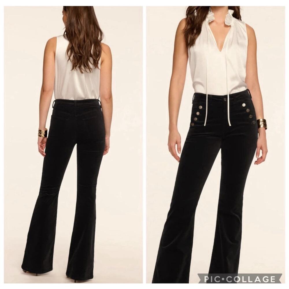Ramy Brook Helena velvet velveteen flare Leg Pants Size 30 #TS